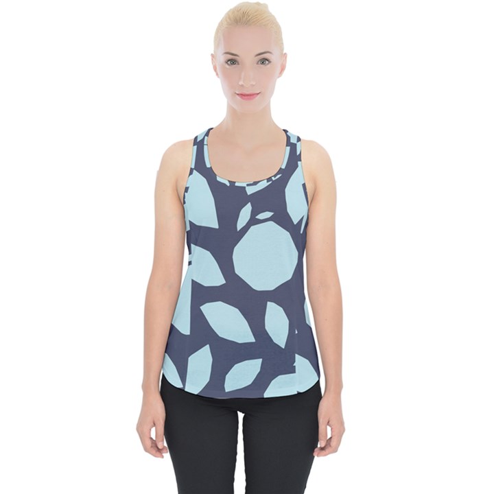 Orchard Fruits in Blue Piece Up Tank Top