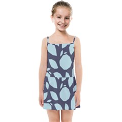 Orchard Fruits In Blue Kids  Summer Sun Dress by andStretch