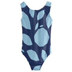 Orchard Fruits In Blue Kids  Cut-out Back One Piece Swimsuit