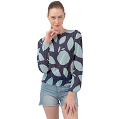 Orchard Fruits In Blue Banded Bottom Chiffon Top