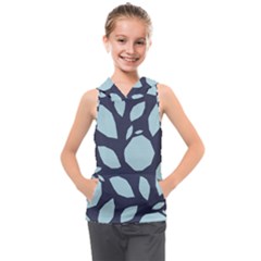 Orchard Fruits In Blue Kids  Sleeveless Hoodie