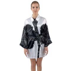 Black Rose Long Sleeve Satin Kimono by Sabelacarlos