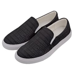 Black Alligator Skin Men s Canvas Slip Ons by LoolyElzayat