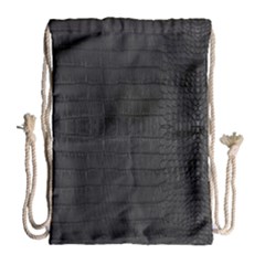 Black Alligator Skin Drawstring Bag (large) by LoolyElzayat