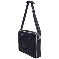 Black Alligator Skin Cross Body Office Bag by LoolyElzayat