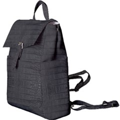 Black Alligator Skin Buckle Everyday Backpack by LoolyElzayat