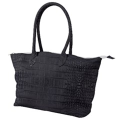 Black Alligator Skin Canvas Shoulder Bag by LoolyElzayat