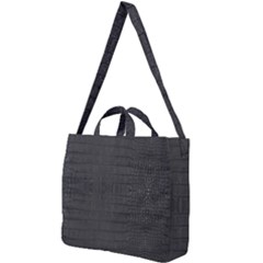 Black Alligator Skin Square Shoulder Tote Bag by LoolyElzayat