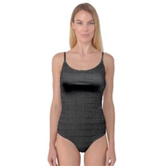 Black Alligator Skin Camisole Leotard  by LoolyElzayat