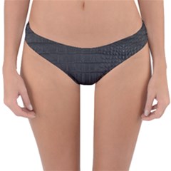 Black Alligator Skin Reversible Hipster Bikini Bottoms by LoolyElzayat