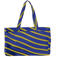 Yellow Blue Stripped Fish Canvas Work Bag by LoolyElzayat