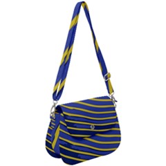 Yellow Blue Stripped Fish Saddle Handbag by LoolyElzayat