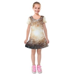 Galaxy Space Kids  Short Sleeve Velvet Dress