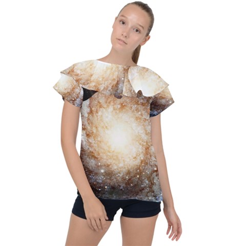 Galaxy Space Ruffle Collar Chiffon Blouse by Sabelacarlos