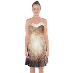 Galaxy Space Ruffle Detail Chiffon Dress by Sabelacarlos