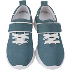 Turquoise Alligator Skin Kids  Velcro Strap Shoes by LoolyElzayat