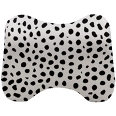 Black And White Seamless Cheetah Spots Head Support Cushion by LoolyElzayat