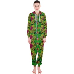 Rainbow Forest The Home Of The Metal Peacocks Hooded Jumpsuit (ladies) 