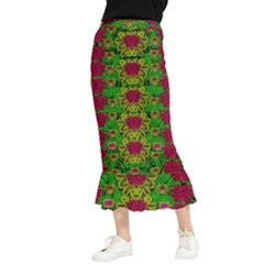 Rainbow Forest The Home Of The Metal Peacocks Maxi Fishtail Chiffon Skirt by pepitasart