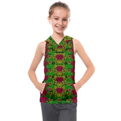 Rainbow Forest The Home Of The Metal Peacocks Kids  Sleeveless Hoodie by pepitasart