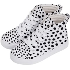 Black And White Seamless Cheetah Spots Kids  Hi-top Skate Sneakers by LoolyElzayat