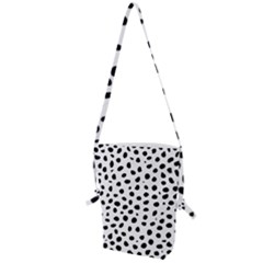 Black And White Seamless Cheetah Spots Folding Shoulder Bag by LoolyElzayat