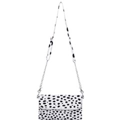 Black And White Seamless Cheetah Spots Mini Crossbody Handbag by LoolyElzayat