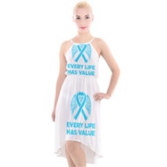 Child Abuse Prevention Support  High-low Halter Chiffon Dress  by artjunkie