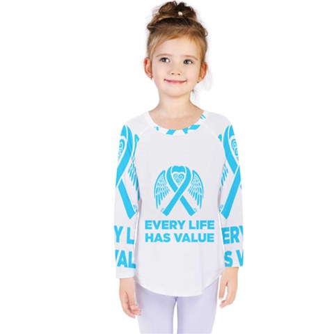 Child Abuse Prevention Support  Kids  Long Sleeve Tee by artjunkie