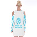 Child Abuse Prevention Support  Velvet Long Sleeve Shoulder Cutout Dress View2