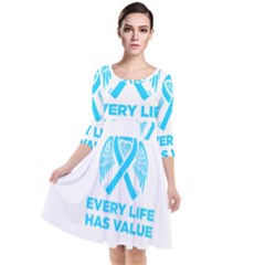 Child Abuse Prevention Support  Quarter Sleeve Waist Band Dress by artjunkie