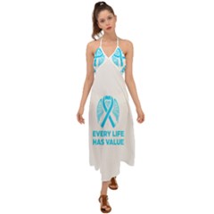 Child Abuse Prevention Support  Halter Tie Back Dress 