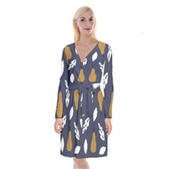 Pattern 10 Long Sleeve Velvet Front Wrap Dress by andStretch