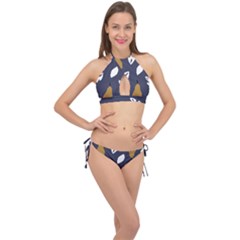 Pattern 10 Cross Front Halter Bikini Set by andStretch