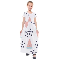 Watermelon Slice Kids  Short Sleeve Maxi Dress