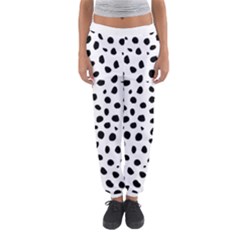  Black And White Seamless Cheetah Spots Women s Jogger Sweatpants by LoolyElzayat