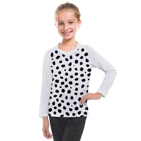  Black And White Seamless Cheetah Spots Kids  Long Mesh Tee by LoolyElzayat