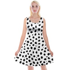  Black And White Seamless Cheetah Spots Reversible Velvet Sleeveless Dress by LoolyElzayat