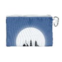 Boat Silhouette Moon Sailing Canvas Cosmetic Bag (Large) View2