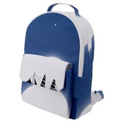 Boat Silhouette Moon Sailing Flap Pocket Backpack (small)