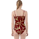 Flowery Fire Cut Out Top Tankini Set View2