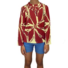 Flowery Fire Kids  Long Sleeve Swimwear by Janetaudreywilson