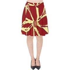 Flowery Fire Velvet High Waist Skirt by Janetaudreywilson