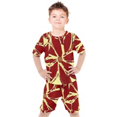 Flowery Fire Kids  Tee And Shorts Set by Janetaudreywilson