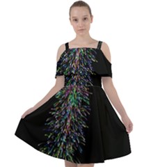 Galaxy Space Cut Out Shoulders Chiffon Dress