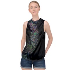 Galaxy Space High Neck Satin Top