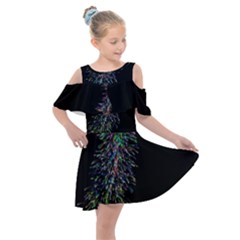 Galaxy Space Kids  Shoulder Cutout Chiffon Dress