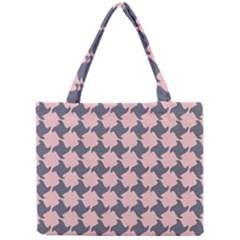 Retro Pink And Grey Pattern Mini Tote Bag by MooMoosMumma