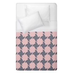 Retro Pink And Grey Pattern Duvet Cover (single Size) by MooMoosMumma