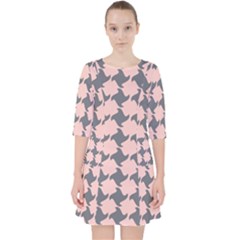 Retro Pink And Grey Pattern Pocket Dress by MooMoosMumma